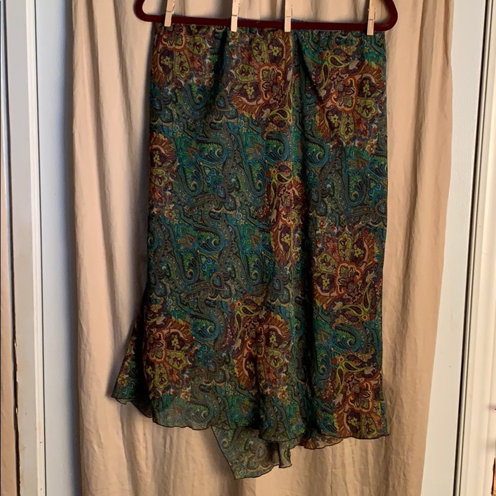 Earth-tones Paisley Sheer Skirt